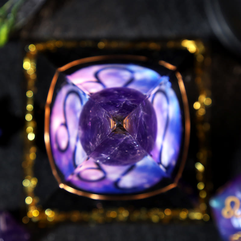 Olivenorma Amethyst Ball Obsidian Gravel Zodiac Leo Orgone Pyramid - image 3