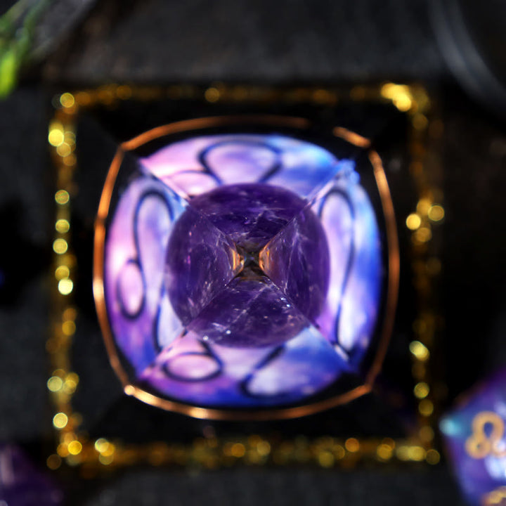 Olivenorma Amethyst Ball Obsidian Gravel Zodiac Leo Orgone Pyramid - image 3