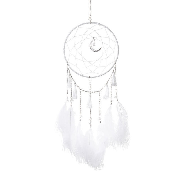 Olivenorma Fairy White Feather Moon Pendant Dream Catcher - image 2