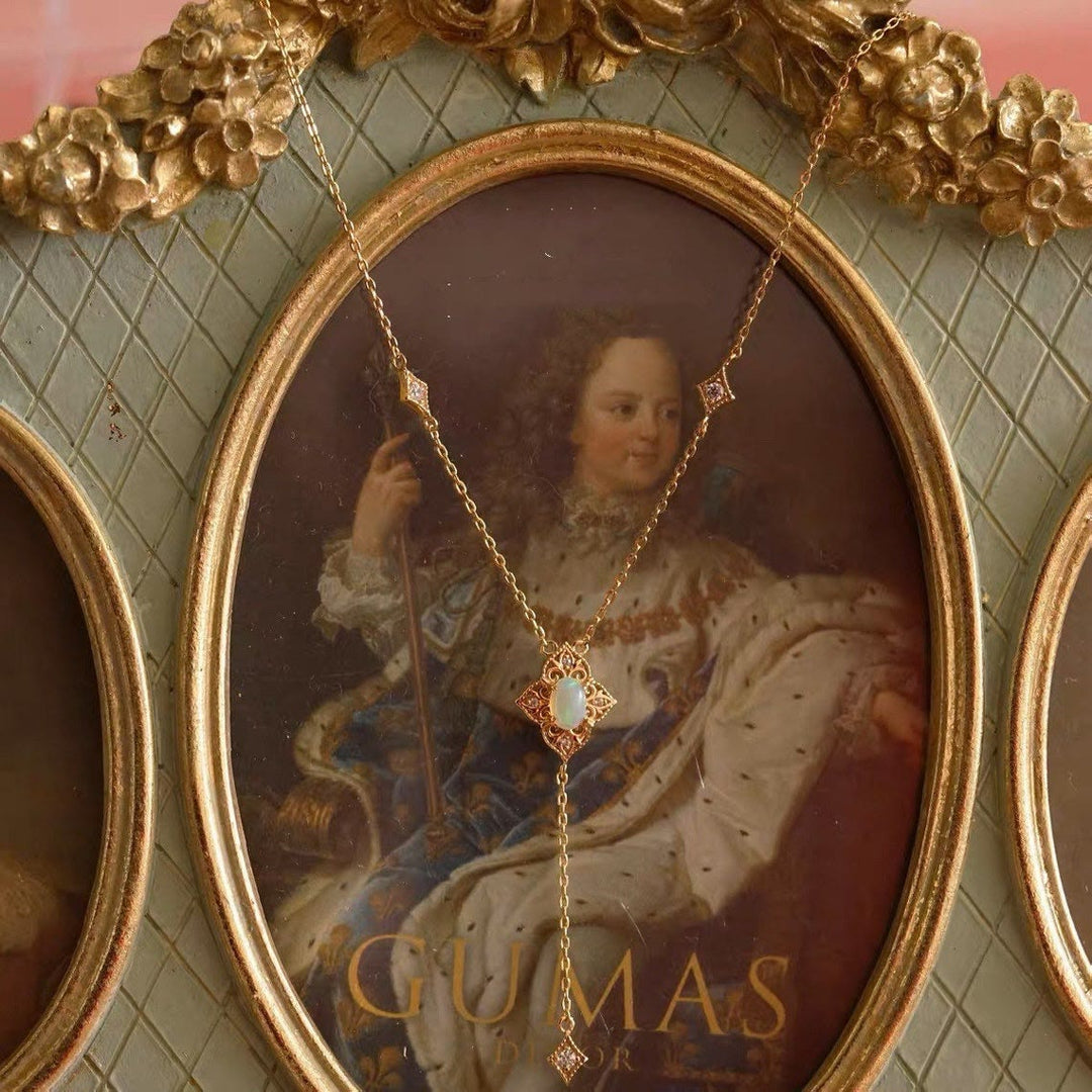 Olivenorma Vintage Petals Opal 14k Gold Necklace - Opal - image 0