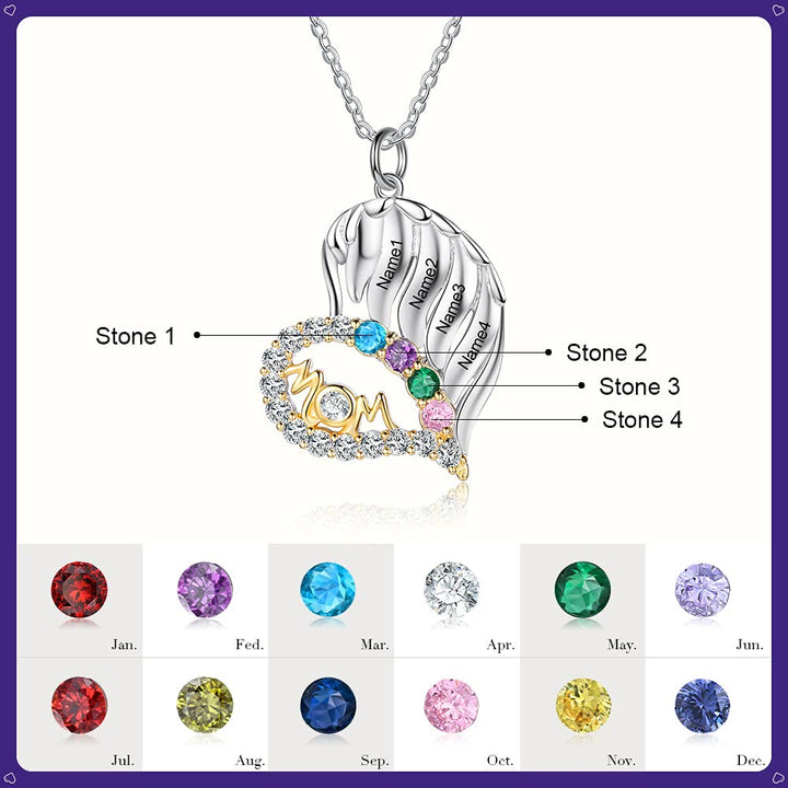 Olivenorma Mothers Birthstones Half Diamond Heart Necklace - image 13