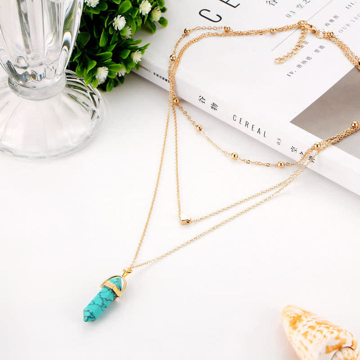 Natural Crystal Hexagonal Gemstone Necklace - image 4