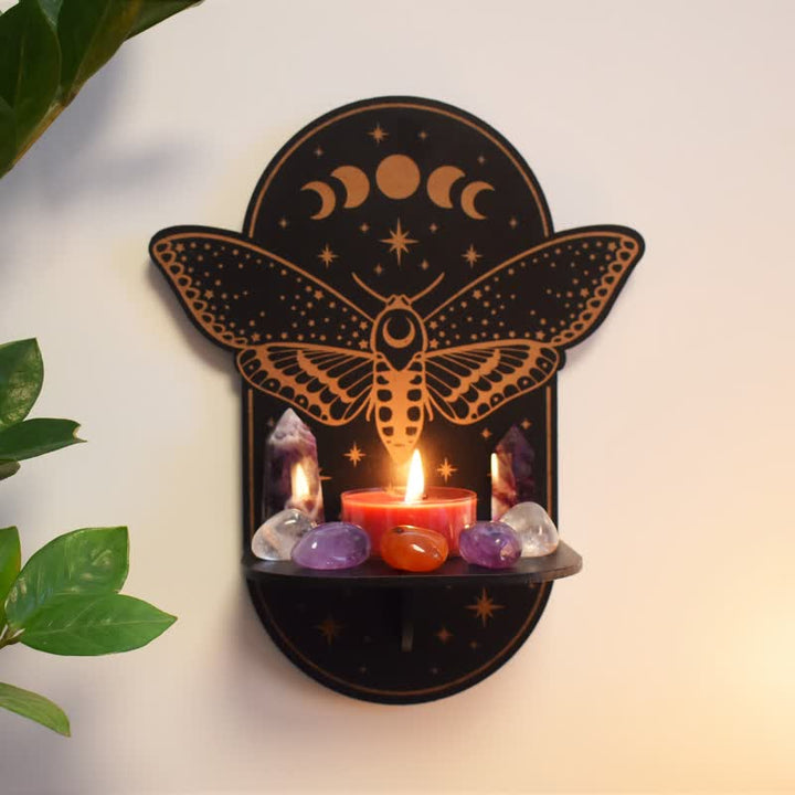 Olivenorma Magical Moth Moon Altar Crystal shelf - Moth - image 0