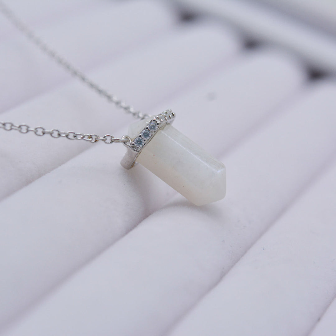 Olivenorma Hexagon Clear Quartz Silver Rose Gold Necklace - image 2
