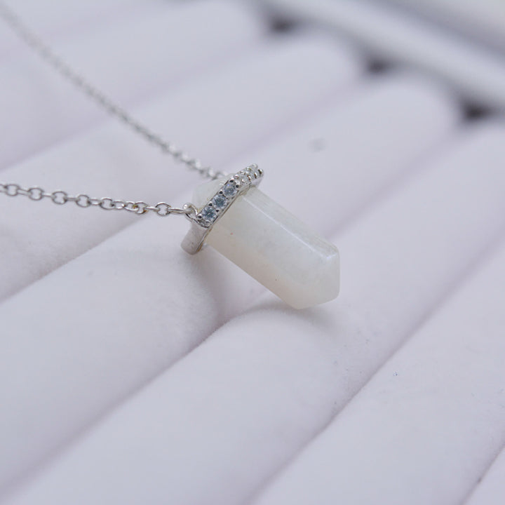 Olivenorma Hexagon Clear Quartz Silver Rose Gold Necklace - image 2
