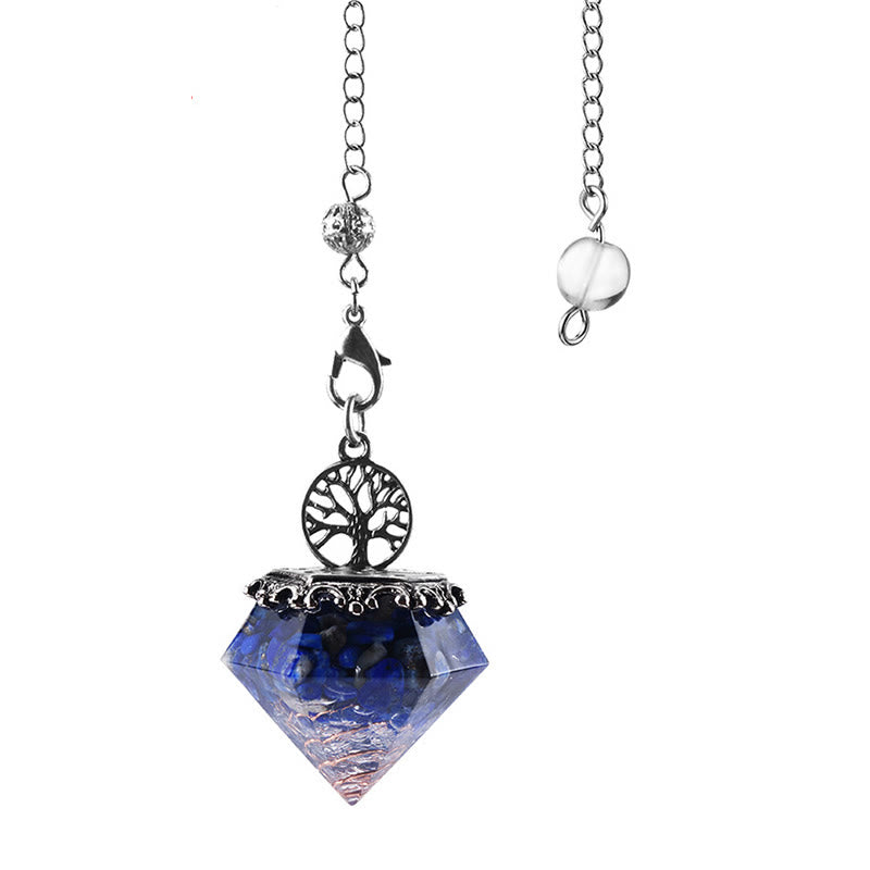 Olivenorma Natural Crystal Geometric Tree of Life Pendulum - Lapis Lazuli - image 5