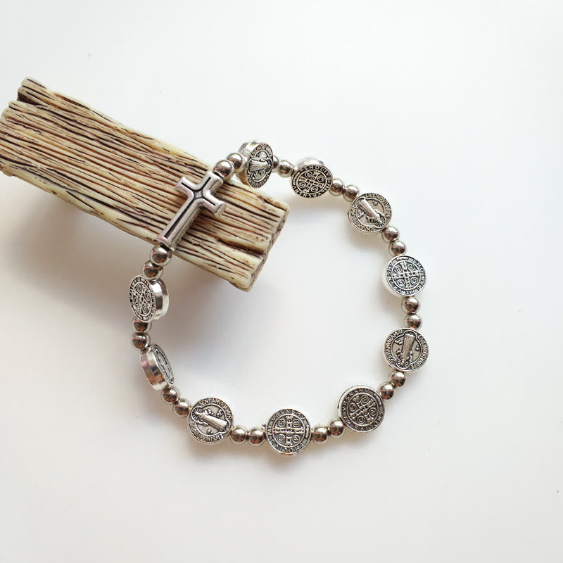 Olivenorma Acrylic Crystal Stretch Wire Alloy Christianity Cross Bracelet - Cross - image 0