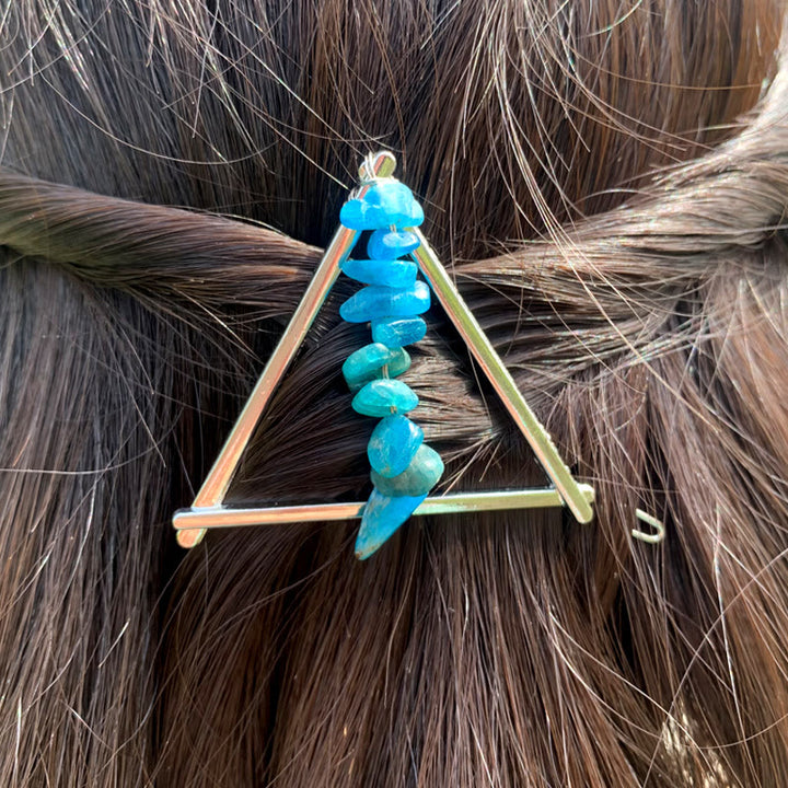 Olivenorma Crystal Triangle Gravel Geometric Hair Accessories Comb Hairpin - image 15