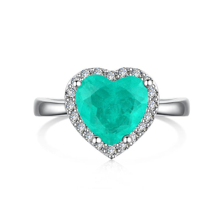 Olivenorma Heart Shape Paraiba Tourmaline Exquisite Ring - image 10