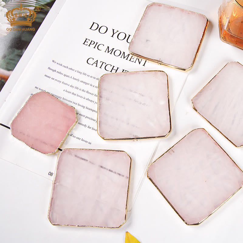 Olivenorma Rose Quartz Coaster Gemstone Decoration - image 5