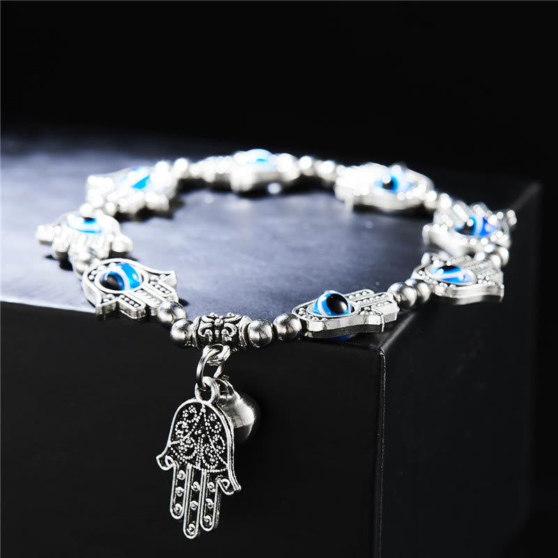 Olivenorma Evil Eye Hamsa Pendant Epoxy Zircon Bracelet - image 4