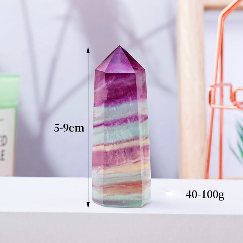 Olivenorma Natural Rainbow Fluorite Hexagonal Pillars Crystal Wands - image 4