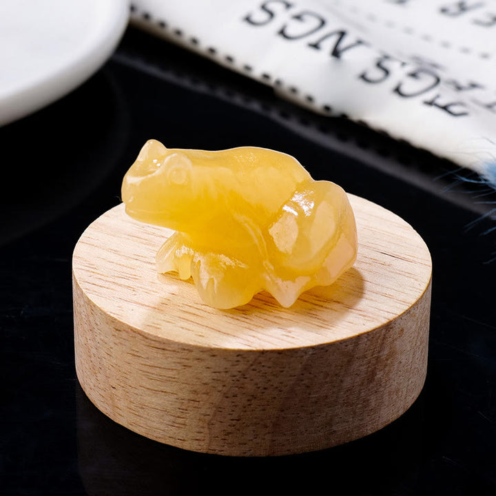 Olivenorma Natural Gemstone Carved Frog Statue Gemstone Decoration - Yellow Aventurine - image 21
