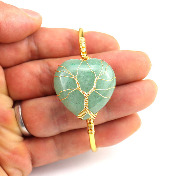 Olivenorma Gold Copper Wire Wrapped Natural Heart Shape Crystal Bracelet - image 7