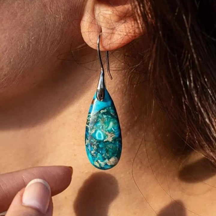 Olivenorma Drop Shape Emperor Stone Earrings - image 8