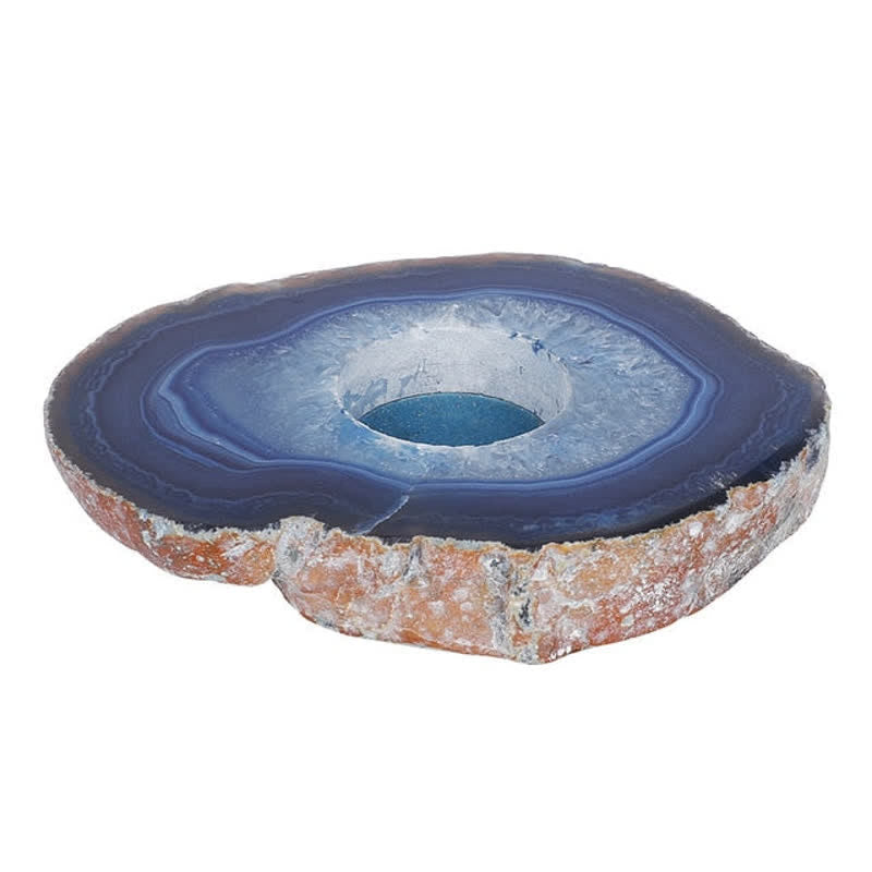 Natural Blue Agate Slice Candle Holder - image 3