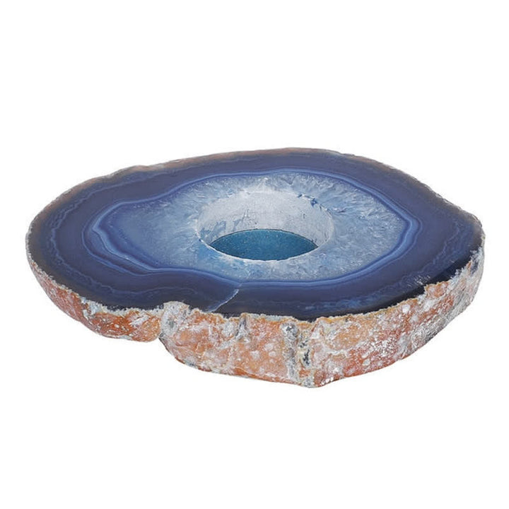 Natural Blue Agate Slice Candle Holder - image 3