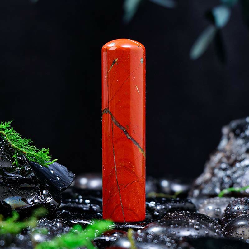 Olivenorma Natural Chakra Crystal Cylinder Ornament Gemstone Decoration - Red Jasper - image 7