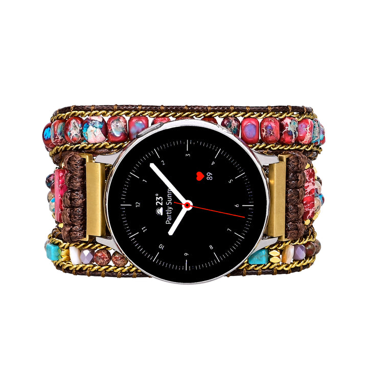 Olivenorma Red Blue Emperor Stone Braided Samsung Strap Bracelet - image 2