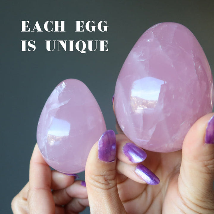 Easter Rose Quartz Dancing Star Crystal Egg - image 5