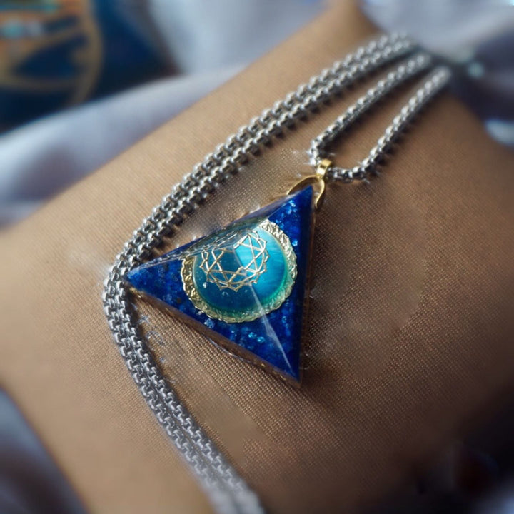 Olivenorma Lapis Lazuli Aquamarine Triangular Organe Necklace - image 4