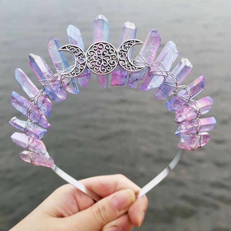 Olivenorma Fluorite Fairy Moon Crystal Crown - Moon#1 - image 0