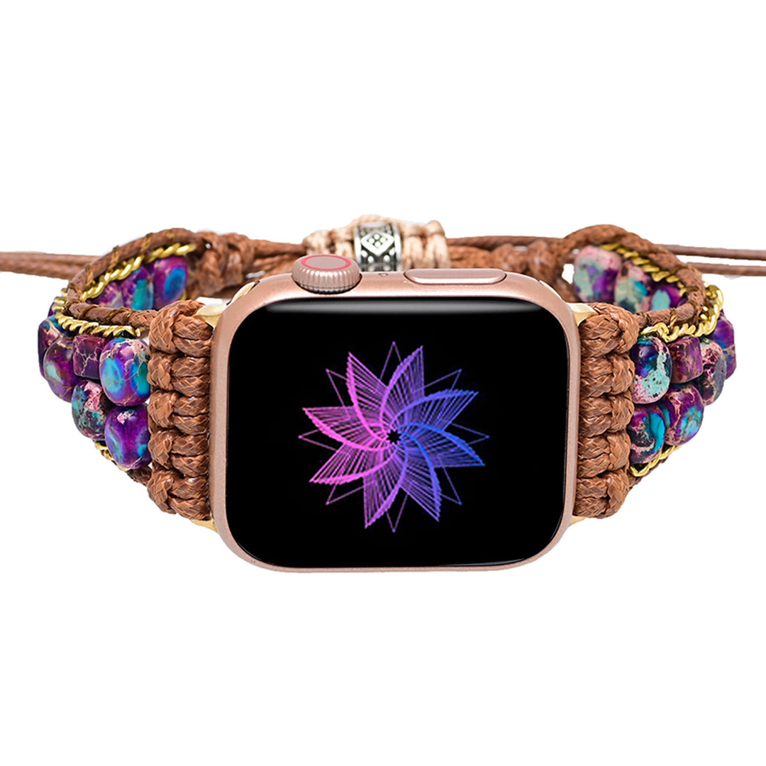 Olivenorma Blue Emperor Stone Apple Watch Strap Wrap Bracelet - image 9