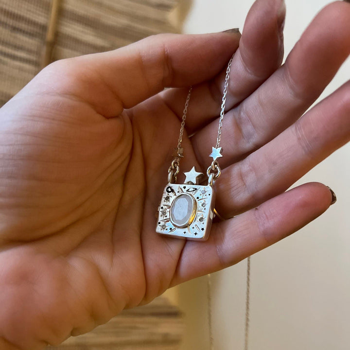 Olivenorma Moonstone Album Pendant Plated Necklace - image 4
