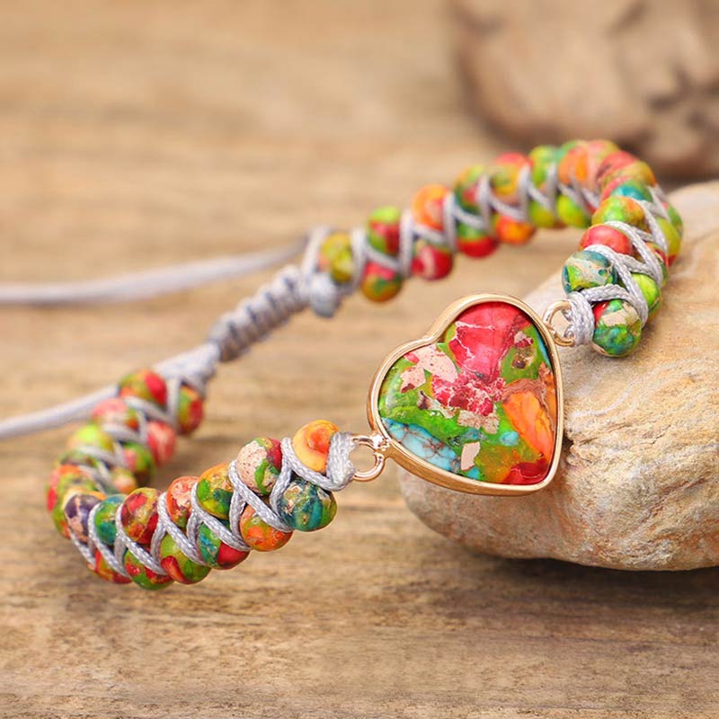 Natural Stone Crystal Heart Bracelet - image 1