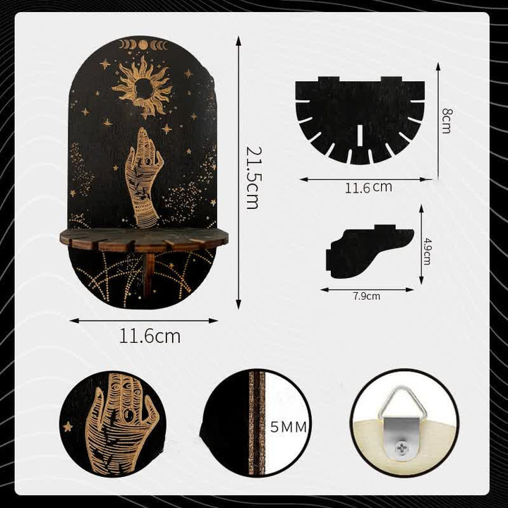 Small Delicate Sibylline Wooden Crystal Shelf - image 11