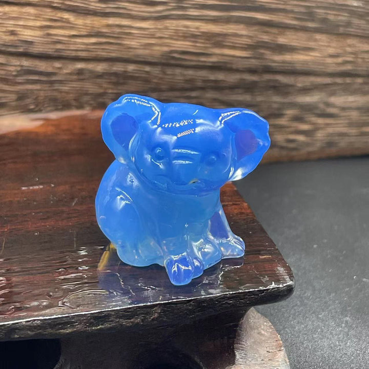 Olivenorma 1.2 Inches Carved Cute Koala Figurine Gemstone Decoration - Blue Opalite - image 1