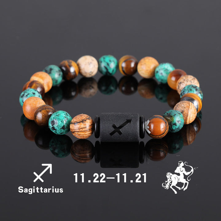 Olivenorma Tiger Eye Bronzite Beaded Zodiac Pendant Bracelet - Sagittarius - image 9