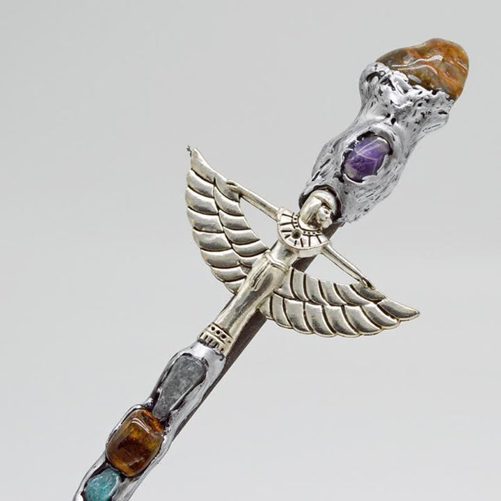 Olivenorma Witch Angel Natural Crystal Wands - Tiger Eye - Silver - image 16