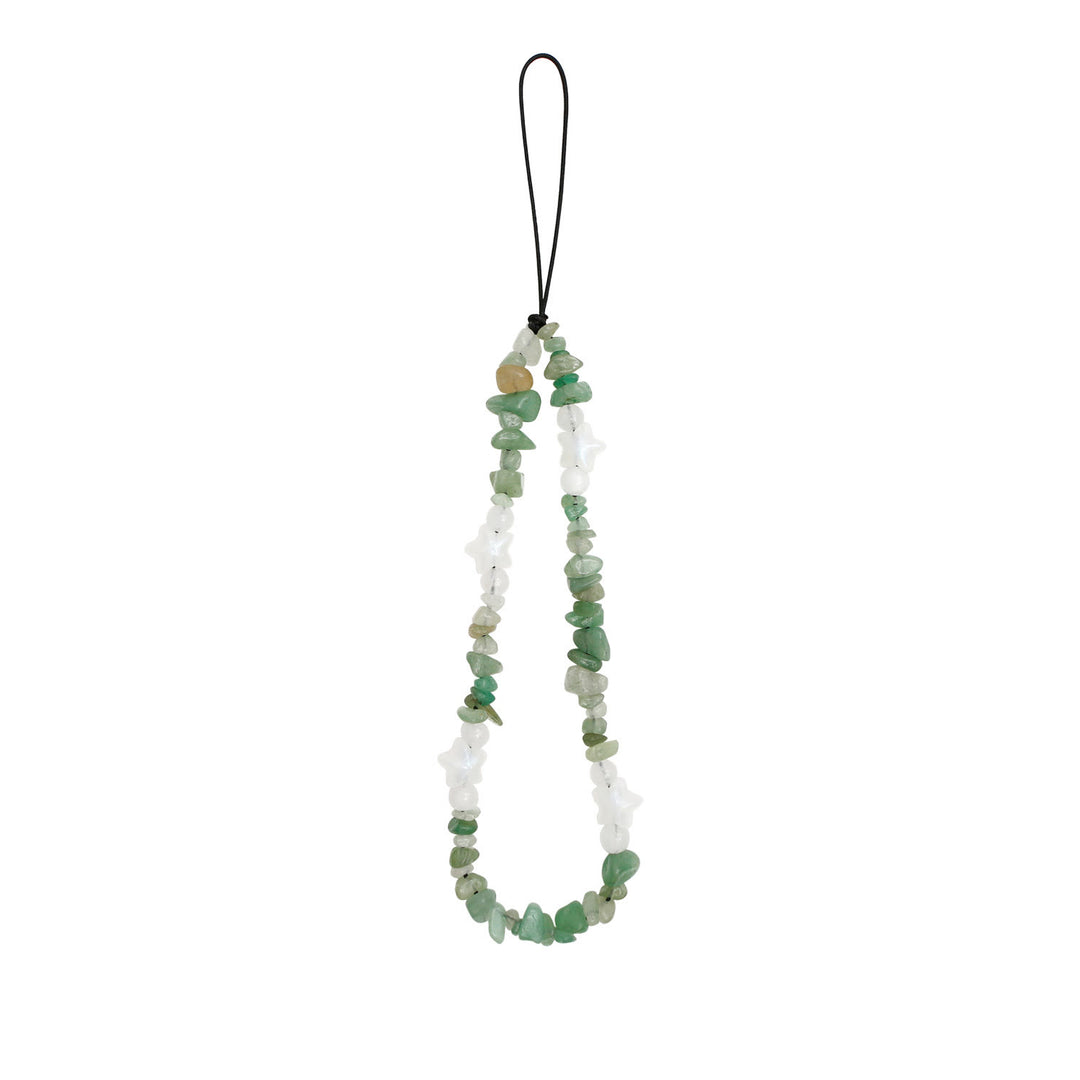 Olivenorma Handmade Crushed Stone Pearl Pentagram Beading Phone Strap - Green Aventurine - image 14