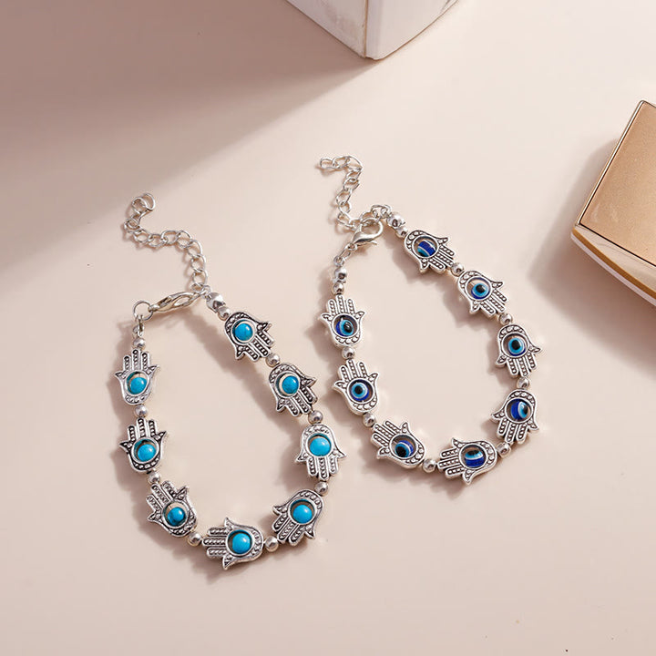 Olivenorma Natural Turquoise Evil Eye Hamsa Bracelet - image 0