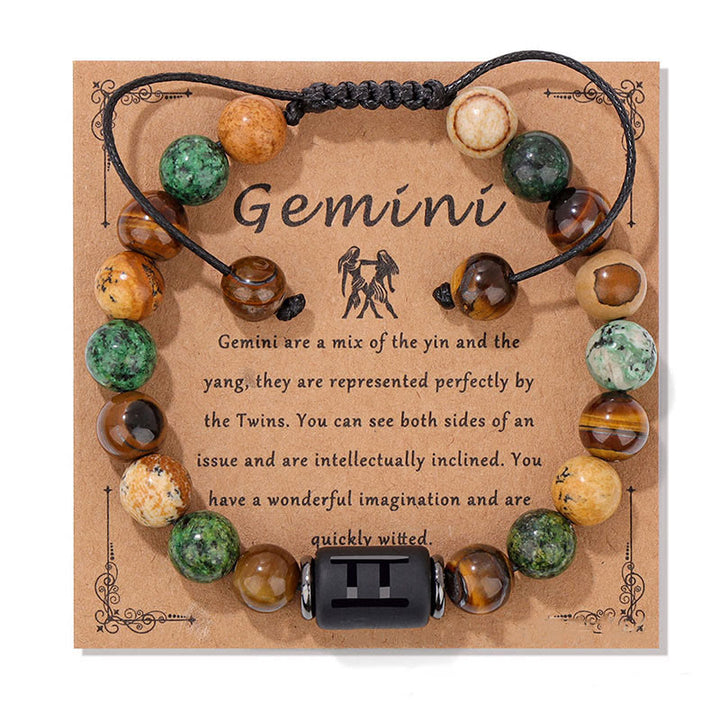 Olivenorma Natural Stone Zodiac Handwoven Bracelet - Gemini - image 4