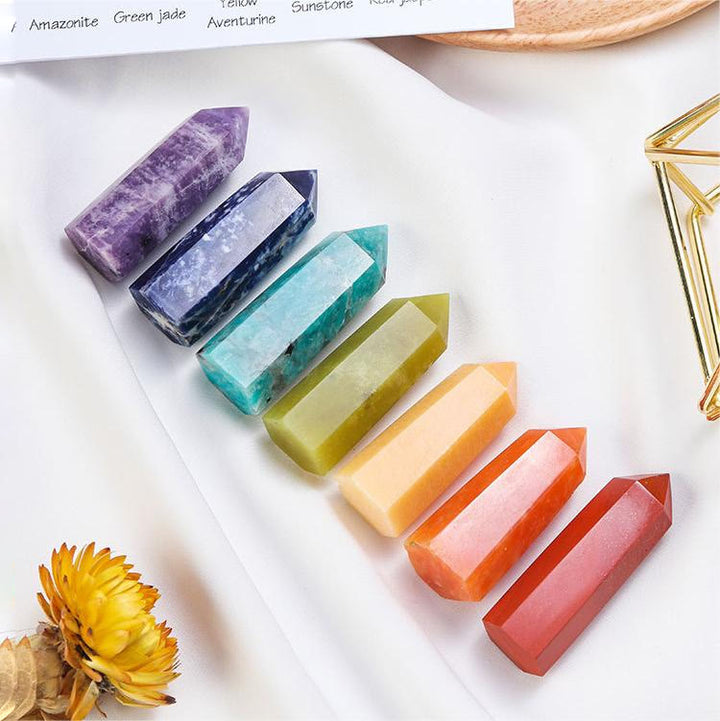 Olivenorma Chakra Raw Stone Decoration Set Crystal Wands - image 2