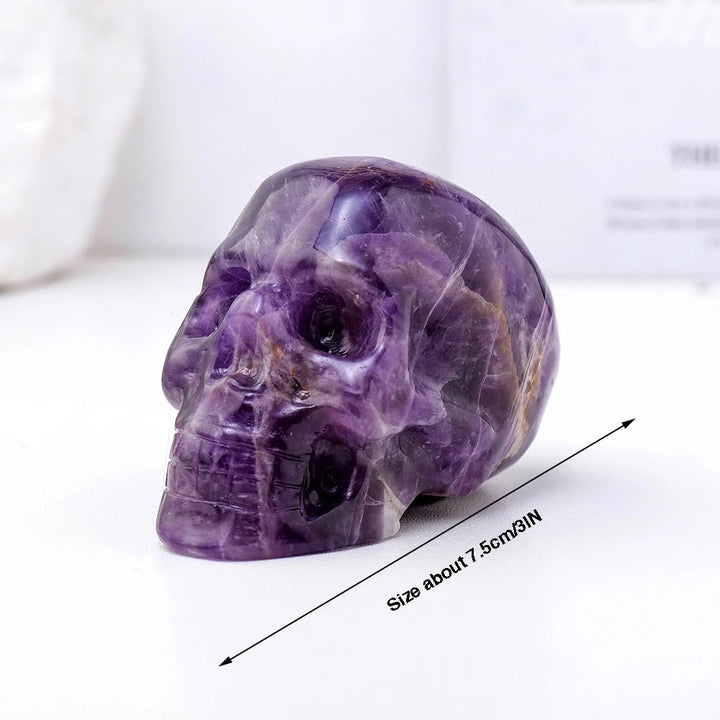 Olivenorma 3inch Amethyst Skull Statue Healing Gemstone Decoration - image 8