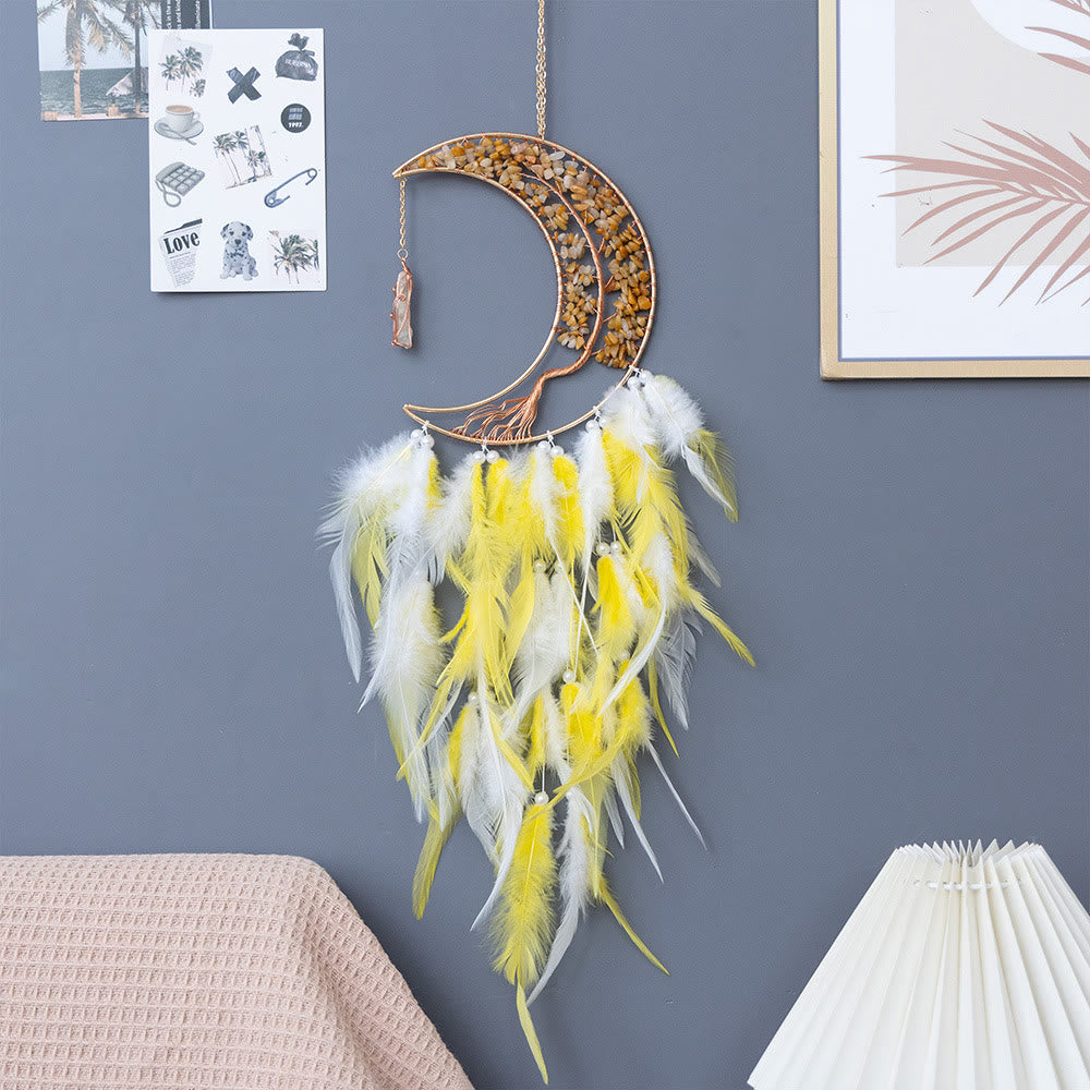 Olivenorma Natural Gravel Woven Tree of Life Moon Dream Catcher - image 23