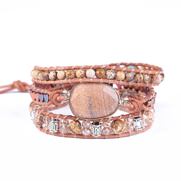 Olivenorma Natural Picture Jasper Wrap Bracelet - image 2