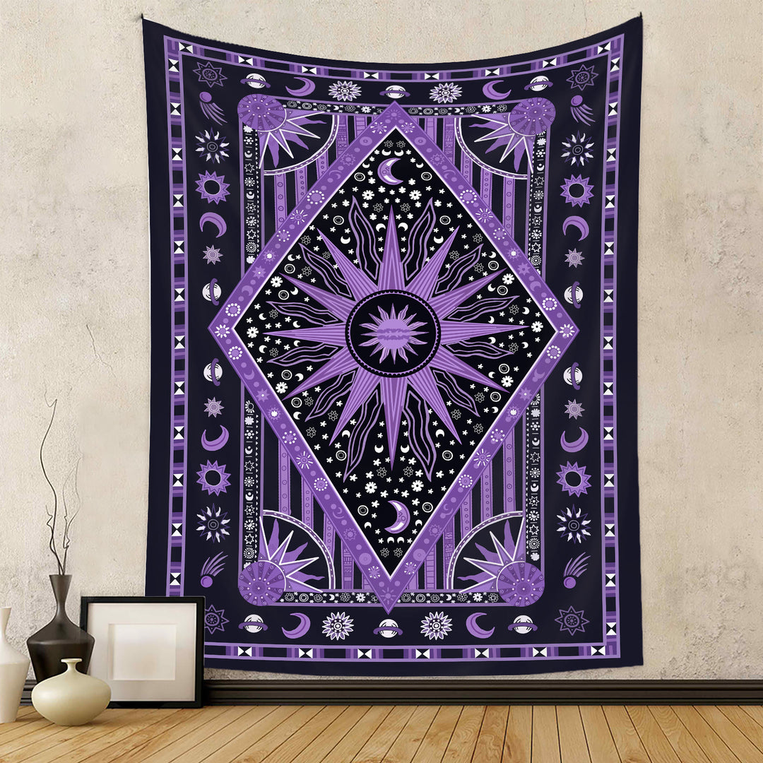 Olivenorma Sun Rays Moon Bohemia Tapestry - 180*230cm - Purple - Flannel - image 35