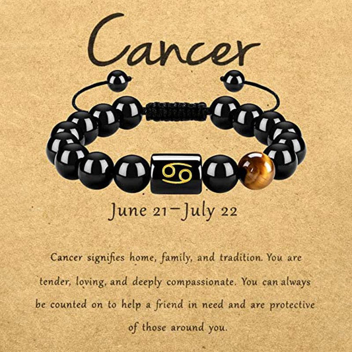 Olivenorma Tiger Eye With Obsidian Zodiac Bracelet - Cancer - image 4