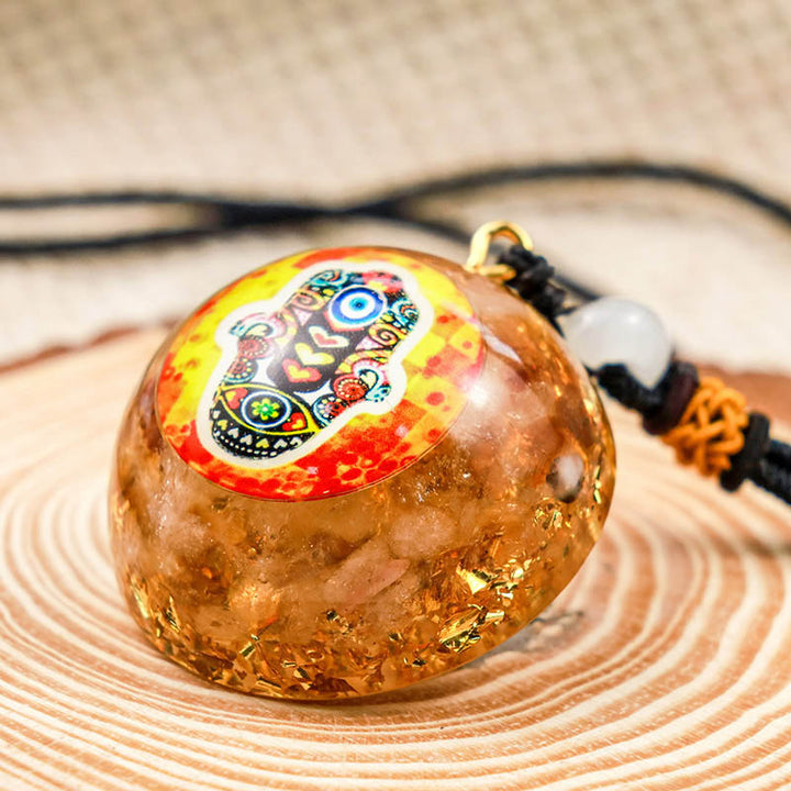 Sun Stone Romance Hamsa Necklace - image 2