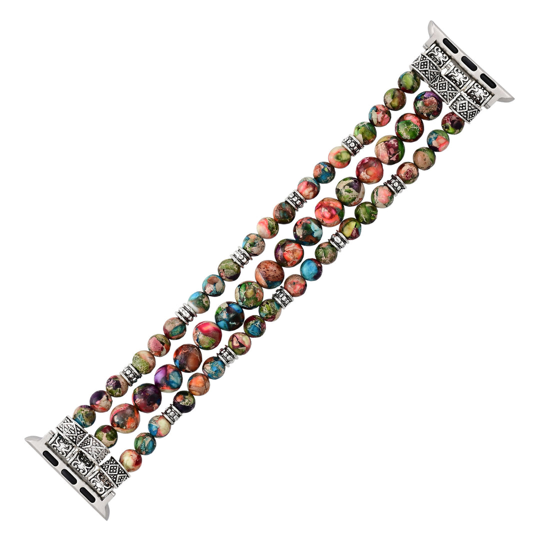 Olivenorma Oyster Turquoise Beaded Stretch Cord Apple Watch Strap - image 2