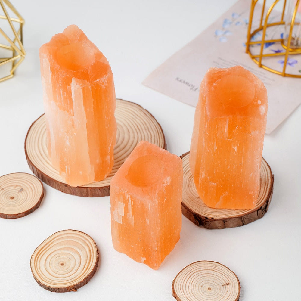 Olivenorma Orange Selenite Crystal Sphere Holder Gemstone Decoration - image 4