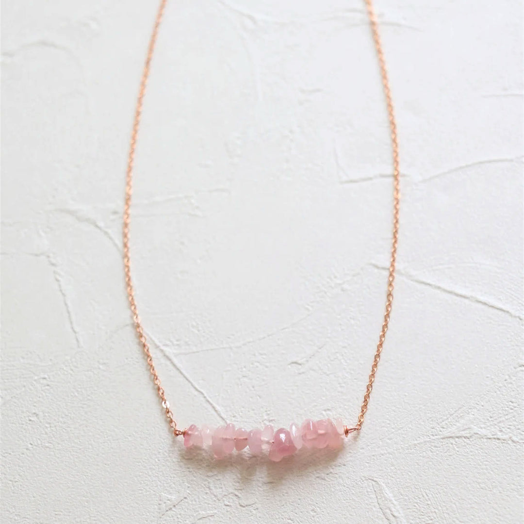 Olivenorma Natural Rose Quartz Gravel Necklace - image 3