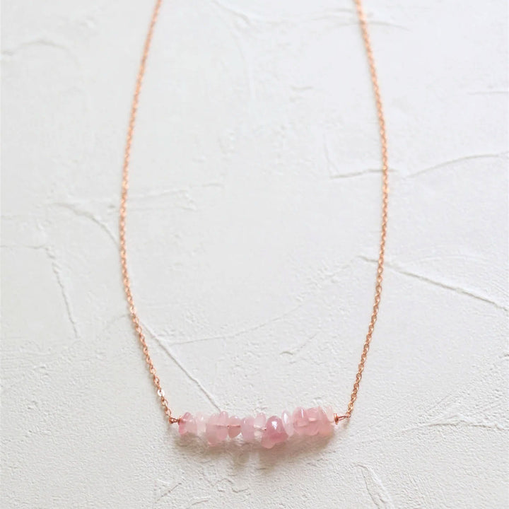 Olivenorma Natural Rose Quartz Gravel Necklace - image 3
