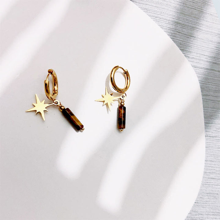 Olivenorma Natural Tiger Eye Star Pendant Earrings Necklace Bracelet  - image 4