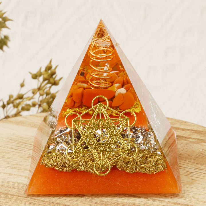 Olivenorma Metatron's Cube Clear Crystal Pillar Orgone Pyramid - 3.93''*3.93''(10cm X 10cm) - YES PLEASE $8 - image 0