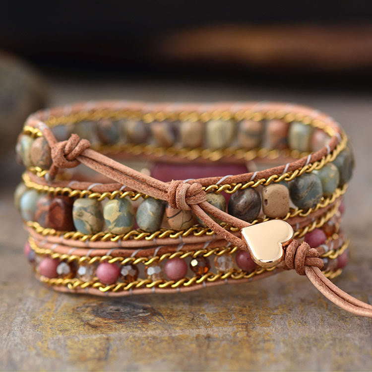 Pure Love Rhodonite Wrap Bracelet - image 1